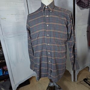 Vtg Bullock&Jones gingham long sleeve flannel shirt Med relaxed made usa